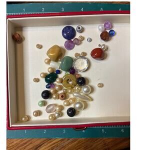 Mixed Lot of Natural Gemstone and Pearl Beads for Jewelry Making & Crafts